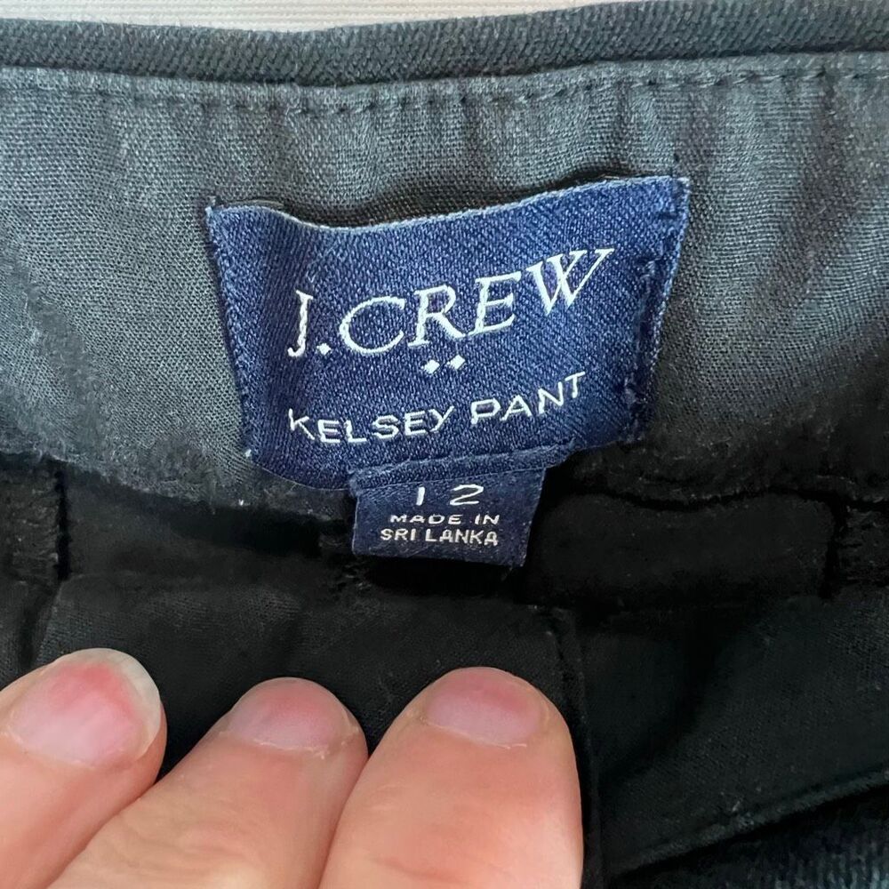 J.Crew Kelsey Pant Black Cropped Kick Flare Stretch Career Ankle Trouser Size 12 - Picture 3 of 9